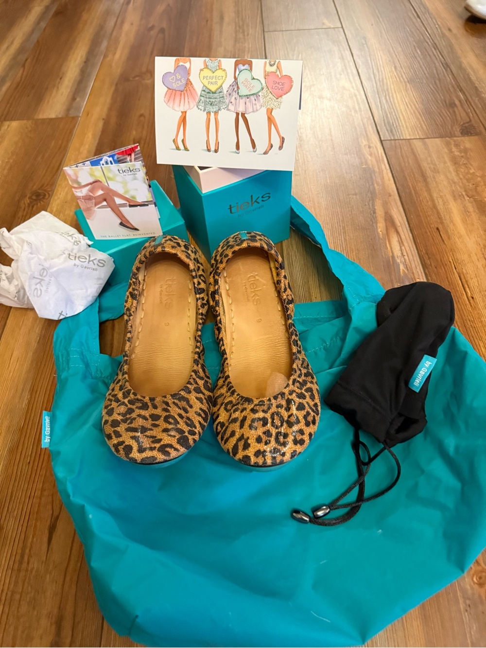 Tieks Leopard Print Ballet Flats - tan/black - Picture 9 of 10